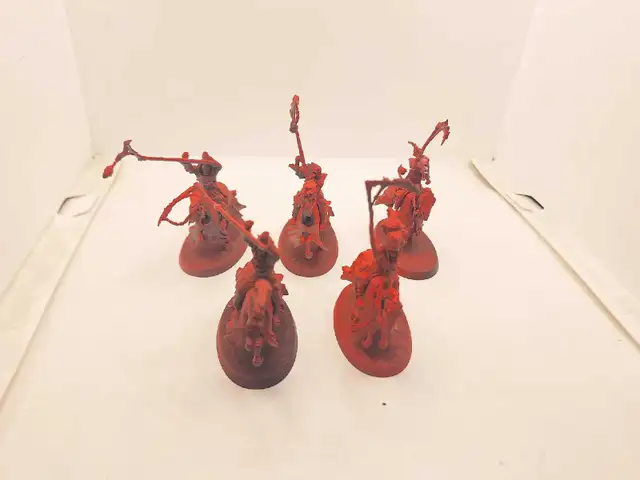 Warhammer AoS Nighthaunt 5 Hexwraiths Primed red