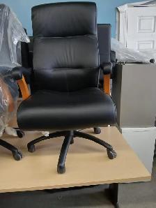 Keilhauer Danforth Executive high back leather chairs wood arms