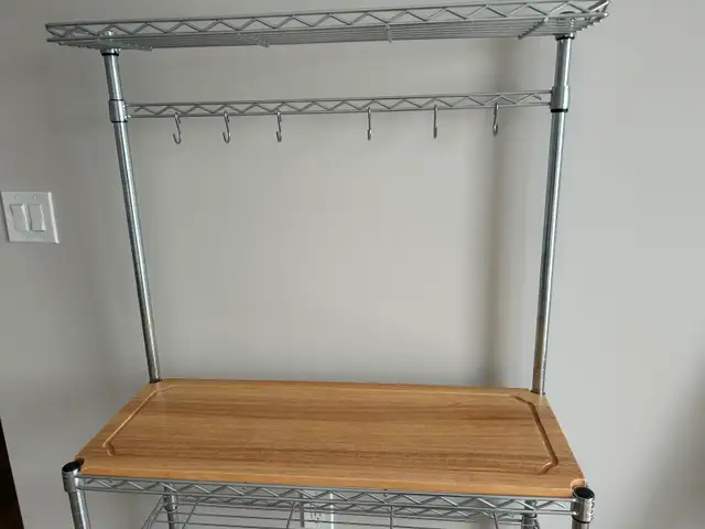 Bakers Rack Excellent Condition, solid wood shelf, $100 - Photo 2