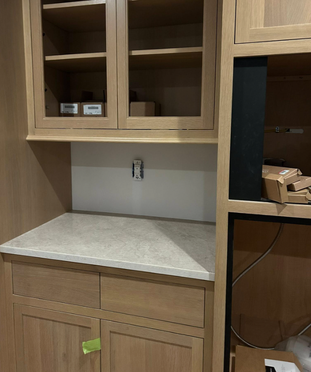 Goldish  Granite Countertop With Wooden Island - Photo 3