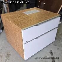 Lacasse White and Walnut 2 Drawer File Storage Cabinet