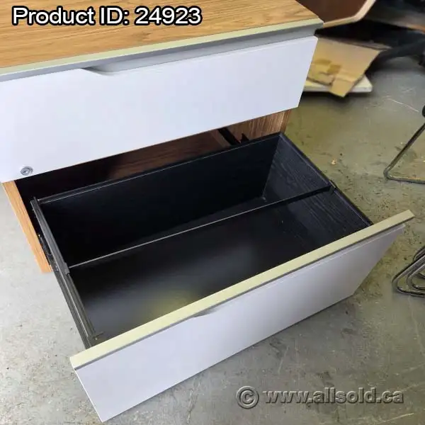 Lacasse White and Walnut 2 Drawer File Storage Cabinet - Photo 3