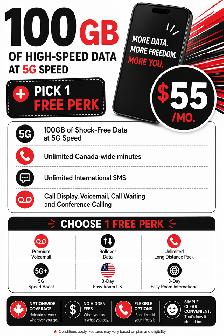 Mobile Plan option - 100GB Data Available