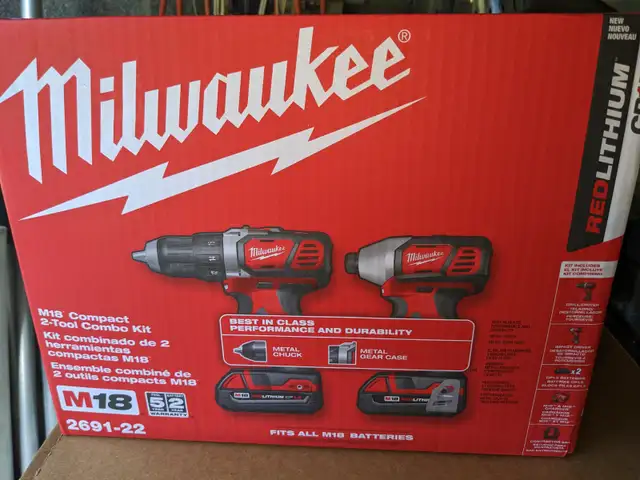 Milwaukee M18 compact 2 tool combo kit.