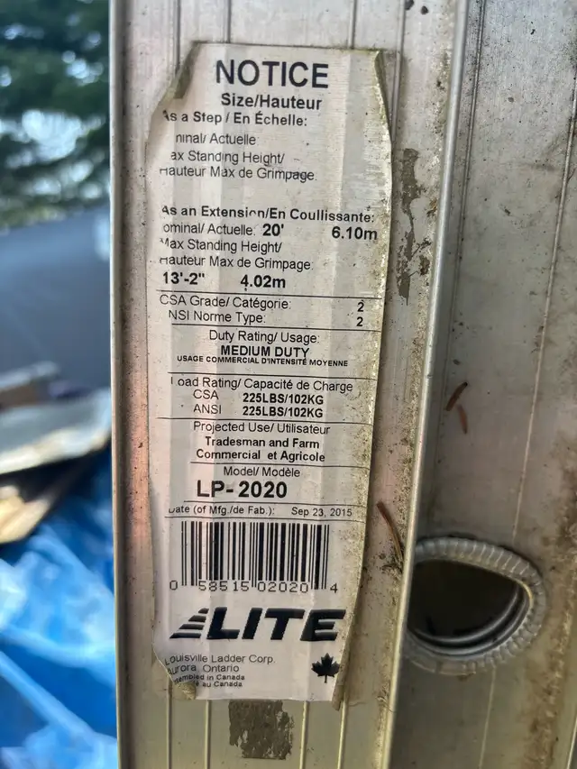 20 ft extension ladder