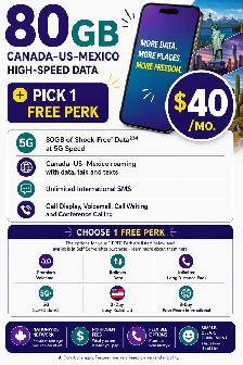 Mobile Plan Option - 80GB (Canada-US-Mexico)