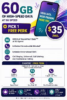 Mobile Plan Options – 60GB Data