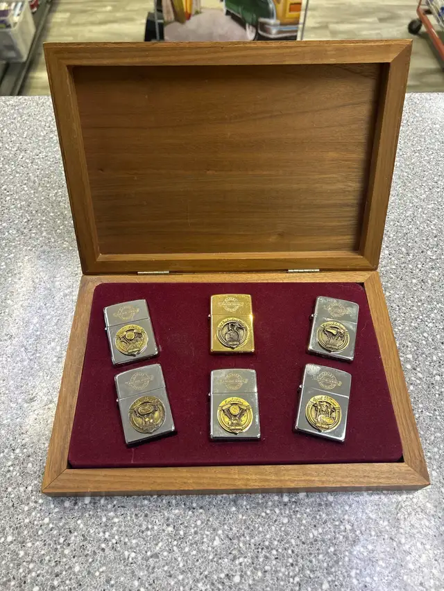 Harley Davidson 1994 Engine Series 6 Zippo Light Set In Case