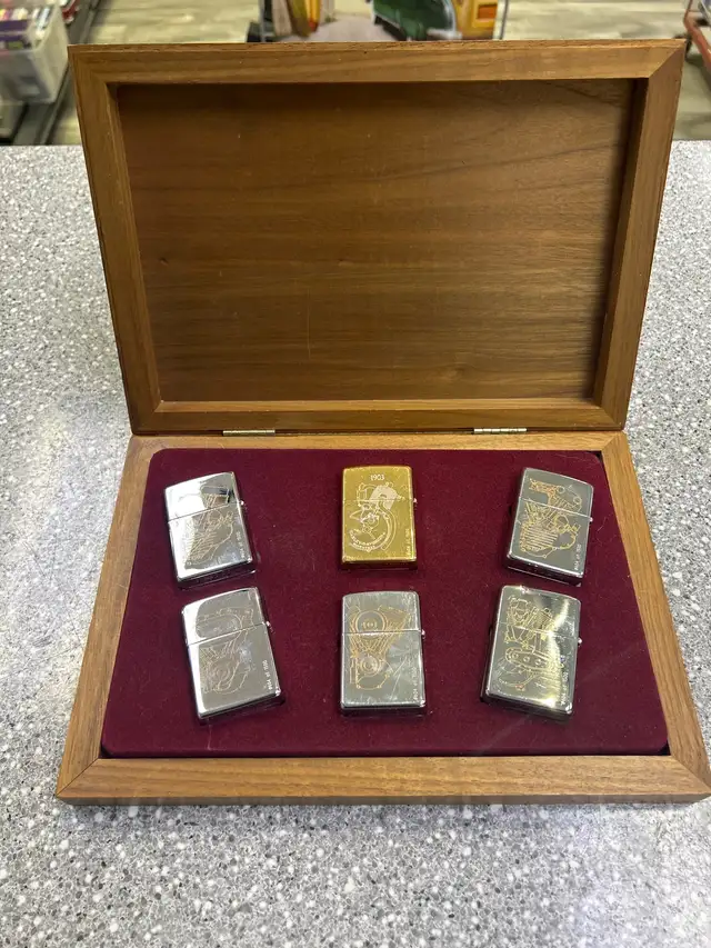 Harley Davidson 1994 Engine Series 6 Zippo Light Set In Case - Photo 2