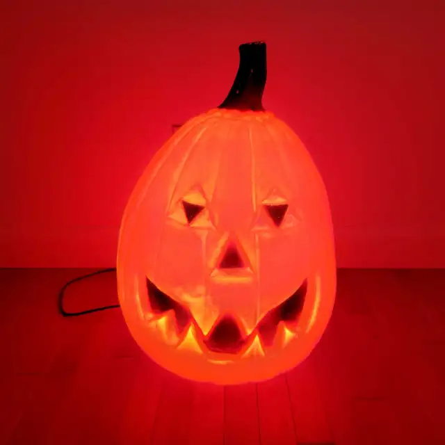 Citrouille illuminée vintage en plastique blow mold - Photo 2