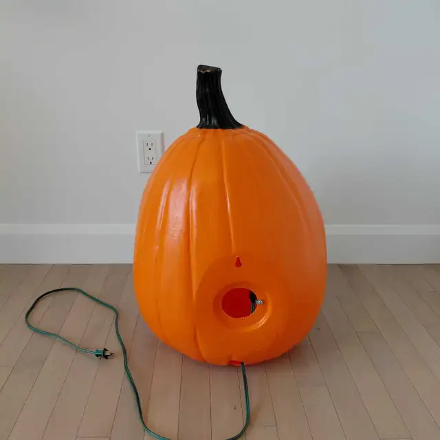 Citrouille illuminée vintage en plastique blow mold - Photo 3