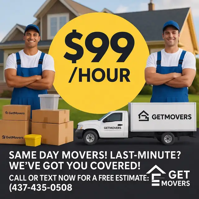 Same Day Movers!☎️(437) 435 0508 Get Movers
