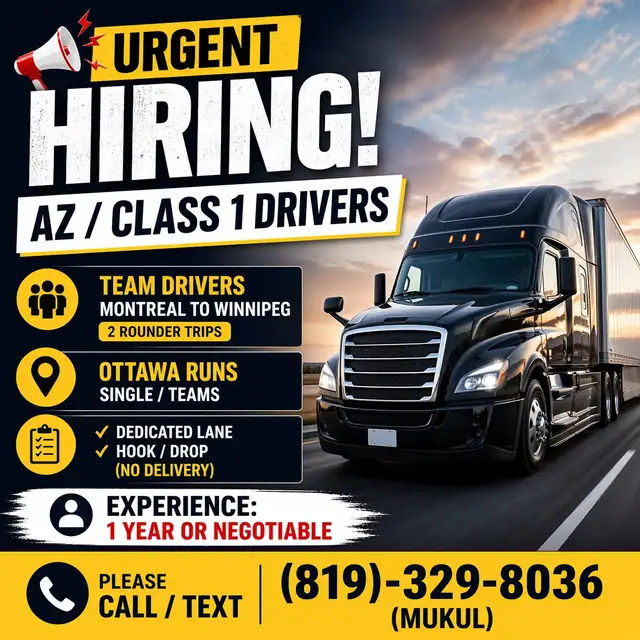 URGENT HIRING – AZ / Class 1 Drivers