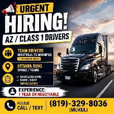 URGENT HIRING – AZ / Class 1 Drivers