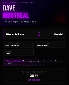Rideshare in style and comfort  - Dave concert April 25th