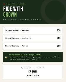 Rideshare with Crown in luxurious comfort year round