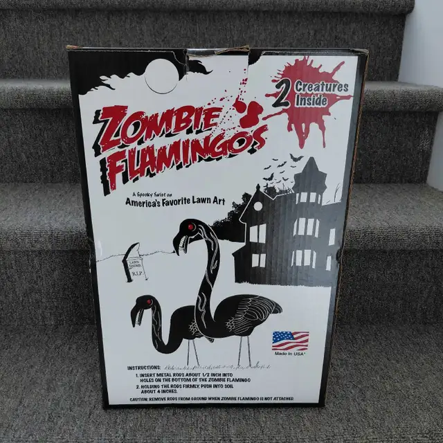 Flamingos flamants roses zombies en plastique blow mold - Photo 2
