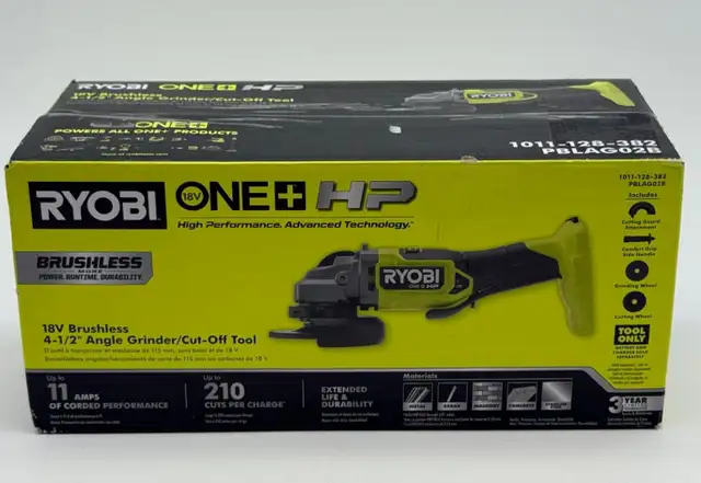 RYOBI PBLAG02B 18V ONE  HP Cordless 4-1/2'' Angle Grinder $129 - Photo 3