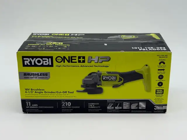 RYOBI PBLAG02B 18V ONE  HP Cordless 4-1/2'' Angle Grinder $129 - Photo 4