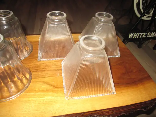 ANTIQUE VINTAGE 2 1/4' GLASS SHADES BRIDGE LAMP CEILING FIXTURES - Photo 4