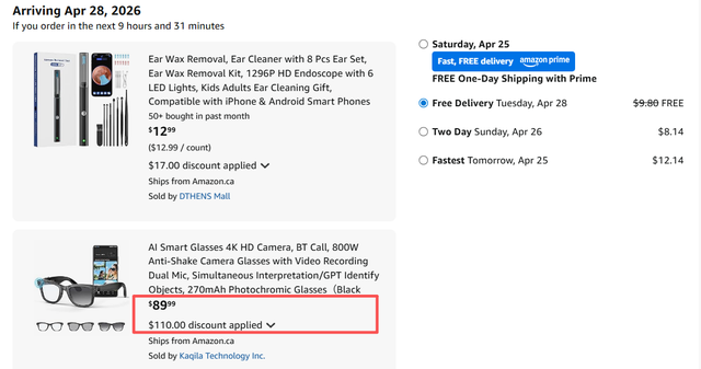 (New)AI Smart Glasses 4K HD Camera, BT Call, 800W Anti-Shake Cam - Photo 2