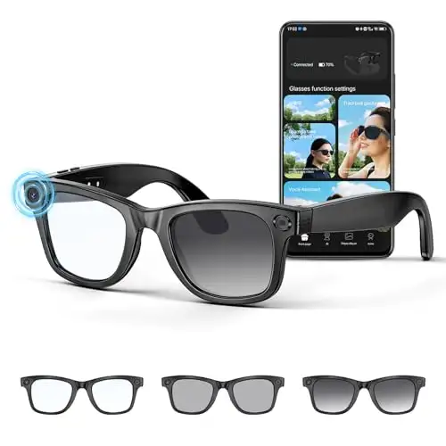 (New)AI Smart Glasses 4K HD Camera, BT Call, 800W Anti-Shake Cam
