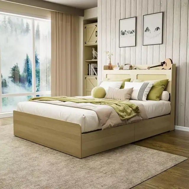 Brand New Queen Bed Frame 4-Drawe with Headboard/Footboard $199 - Photo 6