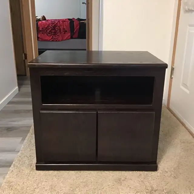 Solid real wood cabinet on 4 wheels