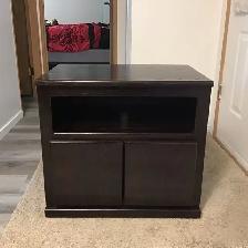 Solid real wood cabinet on 4 wheels