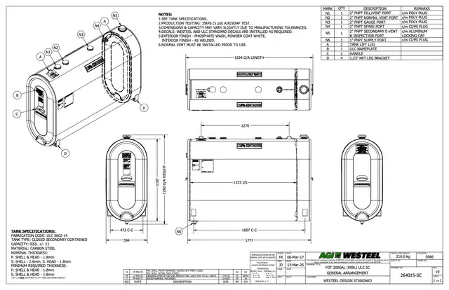 Oval Fuel Tank Tank - 735 litre - Photo 3