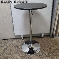 24' Round Black Height Adjustable Bistro Table w/ Chrome Base