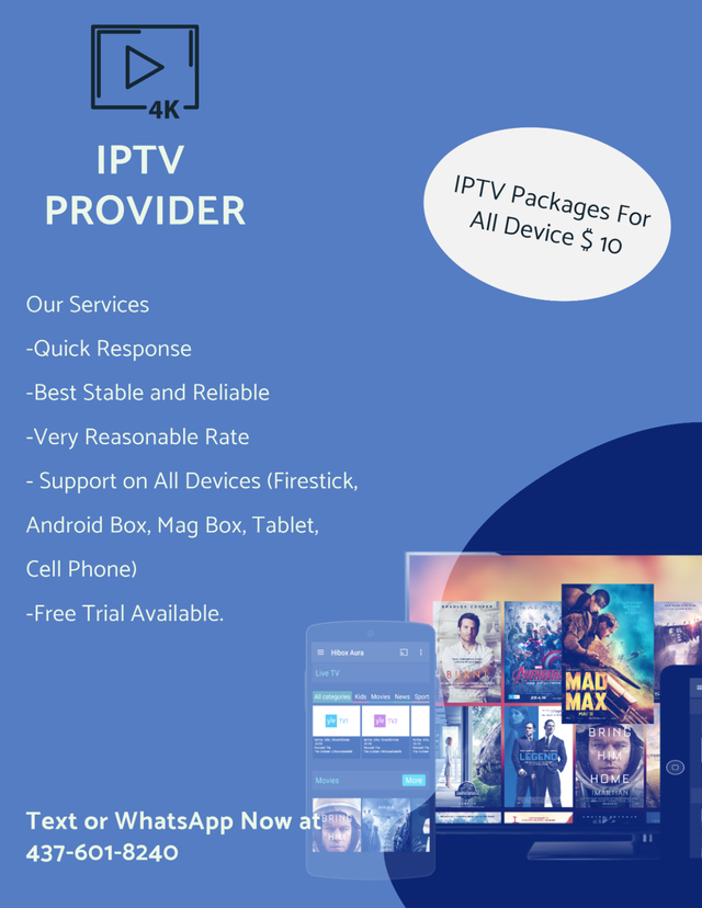 IP/TV for AII #Free TriaI Text/WhatsApp - 437-601-8240