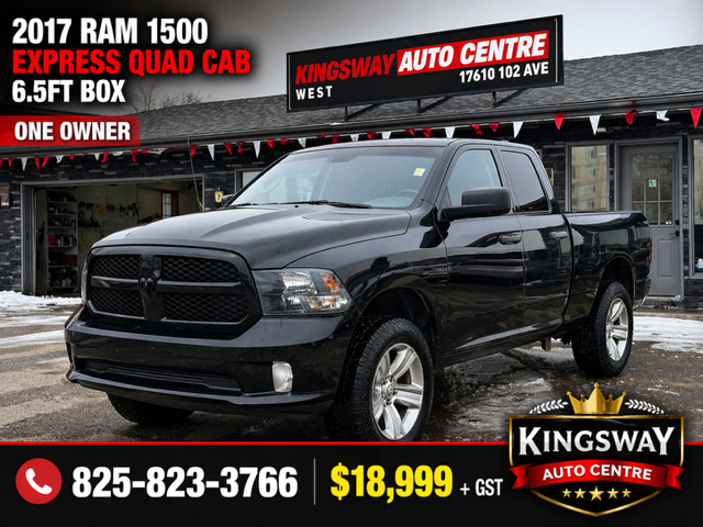 2017 RAM 1500 EXPRESS QUAD CAB – 5.7L HEMI V8 – 4X4 – 6.5FT BOX