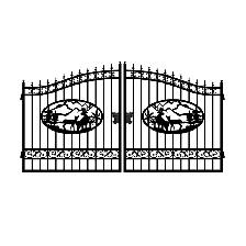 Decorative Iron Gate 14ft – Deer Style