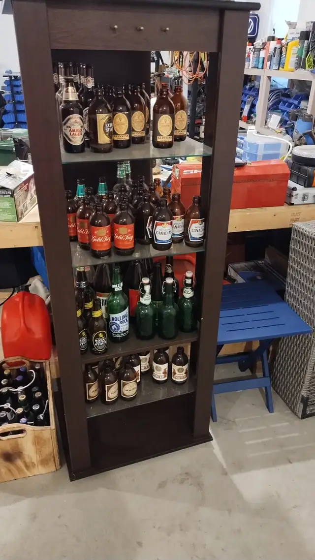 Beautiful glass/wooden display shelves!