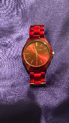 Red Stainless Steel Women’s Watch (MK) – Slim & Minimalist