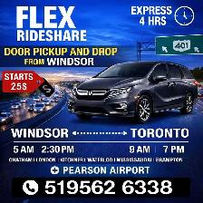 Ride available Daily Windsor to Toronto at 5 am and 3 pm✈️