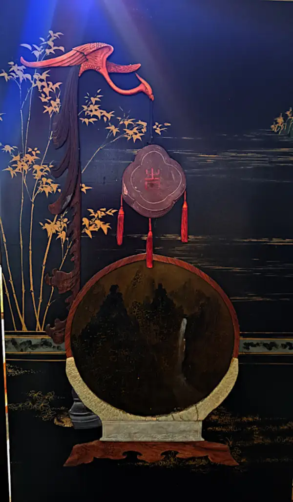 ASIAN BLACK LACQUER ROOM DIVIDER w LADY FIGURES - Photo 8