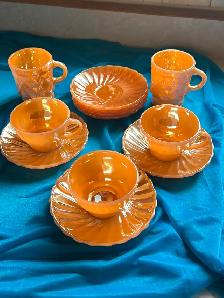 Vintage Anchor Hocking Fire King Peach Dinner Ware