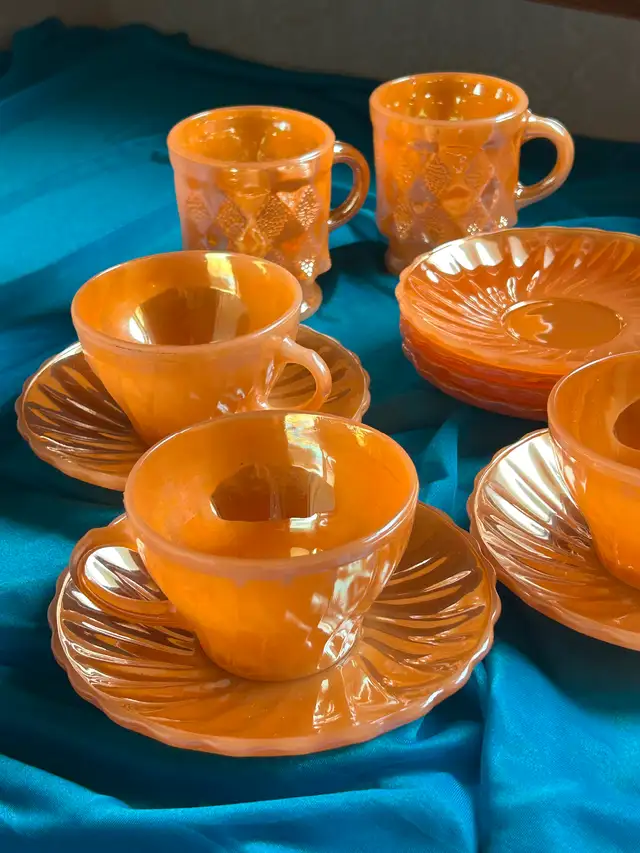 Vintage Anchor Hocking Fire King Peach Dinner Ware - Photo 4