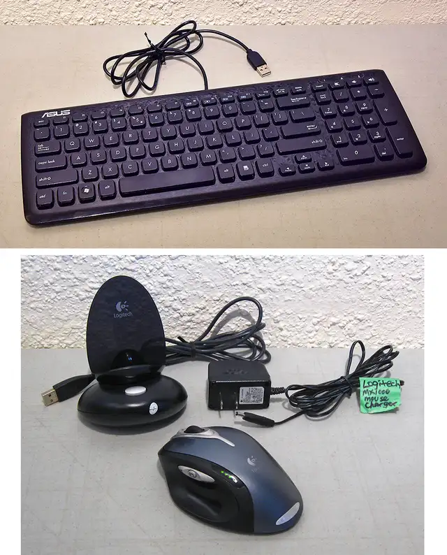 Asus Keyboard (Wired)   Logitech Cordless Mouse