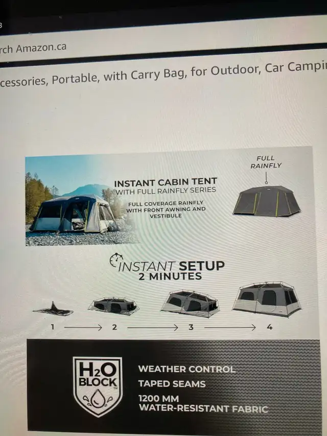 Core- 9 Person Instant Cabin Tent 9’ X 13’ Brand New, Never Used - Photo 4