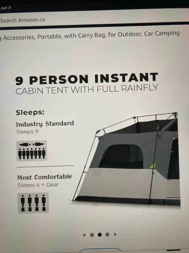 Core- 9 Person Instant Cabin Tent 9’ X 13’ Brand New, Never Used - Photo 5