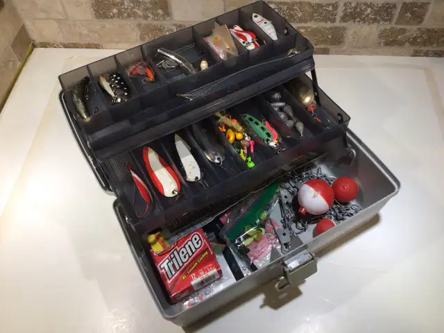 Fishing tackle box with tackle