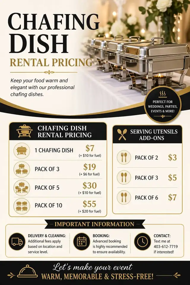 Chafing dish rental