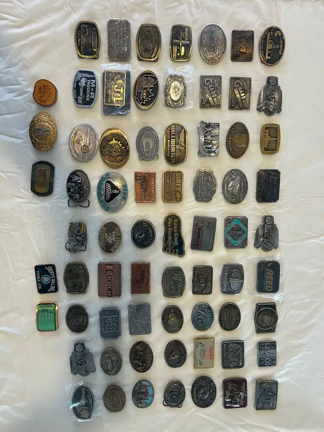 Oilfield Belt Buckle Collection from the 70’s and 80’s