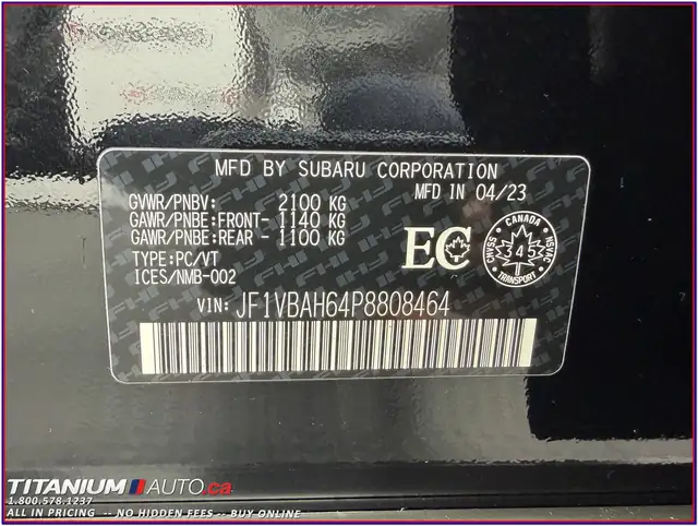 2023 Subaru WRX Sport Auto AWD-Sunroof-EyeSight Adaptive Cruise- - Photo 49