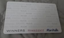 GIFT CARD $1,126.00 WINNERS MARSHALLS HOMESENSE
