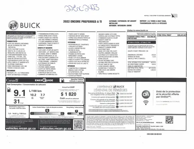 Buick Encore Preferred Awd 2022 à vendre - Photo 21
