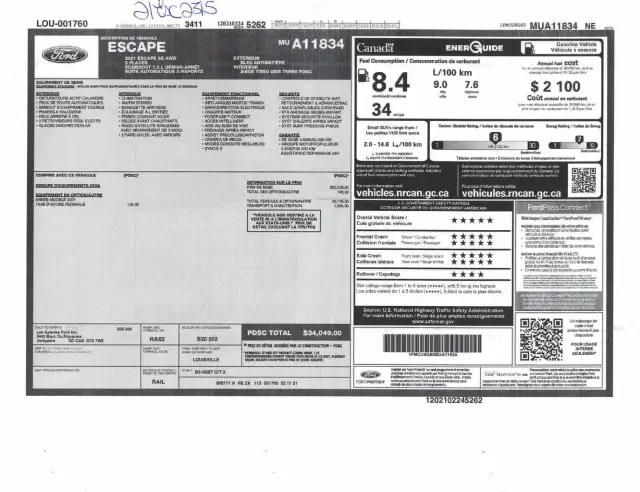 Ford Escape Se Awd Mags 2021 à vendre - Photo 9